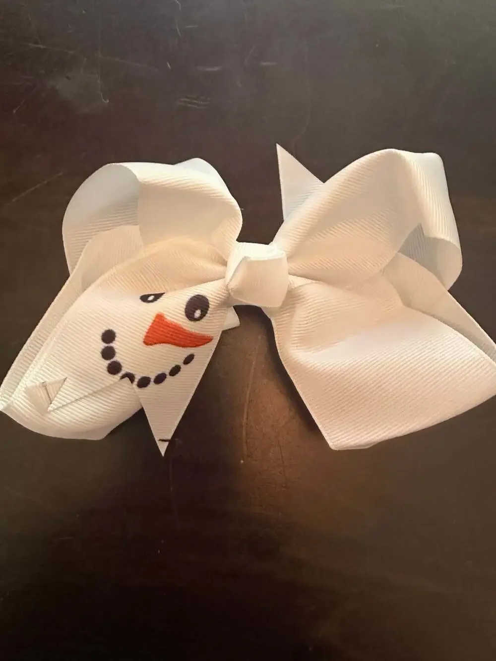 Boutique Snowman Girls Christmas Panel Twirl Dress With Hair Bow Size S (3)